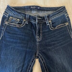 Miss Me Dark Blue Denim Jeans with Stitching